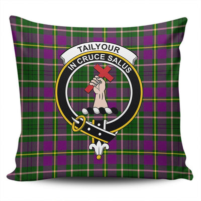 Clan Tailyour Weathered Tartan Crest Pillow Cover