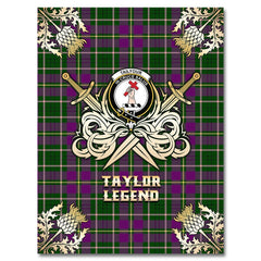 Clan Taylor Tartan Gold Courage Symbol Blanket CT55 Clan Taylor Tartan Today
