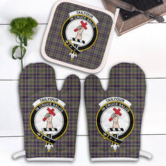 Clan Taylor Weathered Tartan Crest Oven Mitt And Pot Holder (2 Oven Mitts + 1 Pot Holder) PY78 Clan Taylor Tartan Today