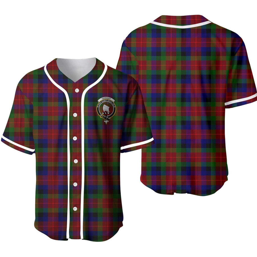 Clan Tennant Tartan Unisex Baseball Jersey