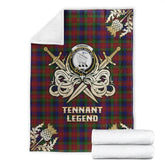 Clan Tennant Tartan Gold Courage Symbol Blanket NP50 Clan Tennant Tartan Today