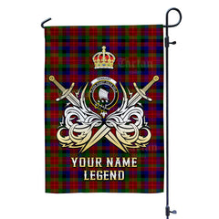 Custom Name Clan Tennant Tartan Garden Flag with Clan Crest and the Golden Sword of Courageous Legacy GP81