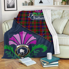 Clan Tennant Tartan Crest Premium Blanket Thistle Style LW84 Clan Tennant Tartan Today