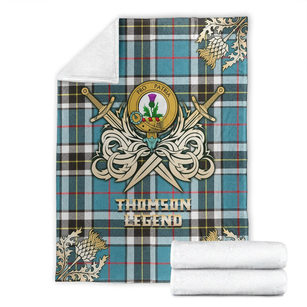 Clan Thomson Tartan Gold Courage Symbol Blanket UI74 Clan Thomson Tartan Today