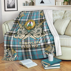 Clan Thomson Tartan Gold Courage Symbol Blanket UI74 Clan Thomson Tartan Today