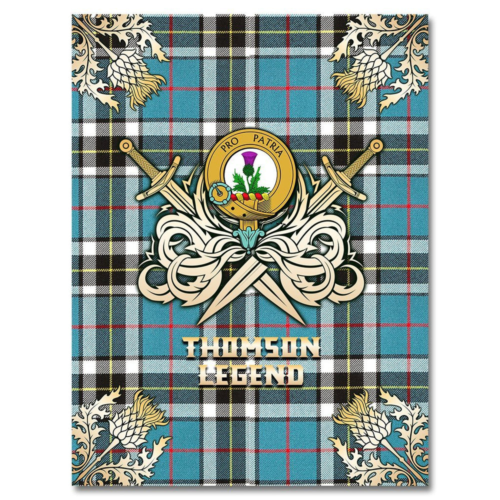 Clan Thomson Tartan Gold Courage Symbol Blanket UI74 Clan Thomson Tartan Today