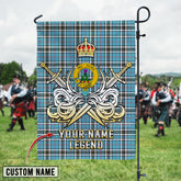 Personalized Custom Name Clan Thomson Tartan Garden Flag with Clan Crest and the Golden Sword of Courageous Legacy XE17 - Thomson Tartan Design, Scottish Heritage Gift