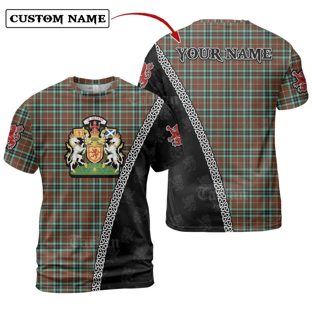 Thomson Hunting Modern Tartan Shirt with Scotland Coat of Arms & Custom Name IM13