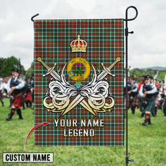 Personalized Custom Name Clan Thomson Hunting Modern Tartan Garden Flag with Clan Crest and the Golden Sword of Courageous Legacy QI95 - Thomson Hunting Modern Tartan Design, Scottish Heritage Gift