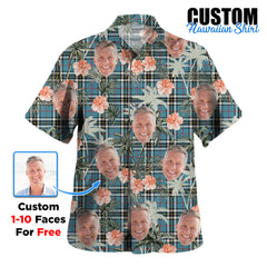 Clan Thomson Tartan Custom Face Hawaiian Shirt – Unisex Gift for Family Members, Summer Party DA49 Thomson Tartan Tartan Hawaii Shirt