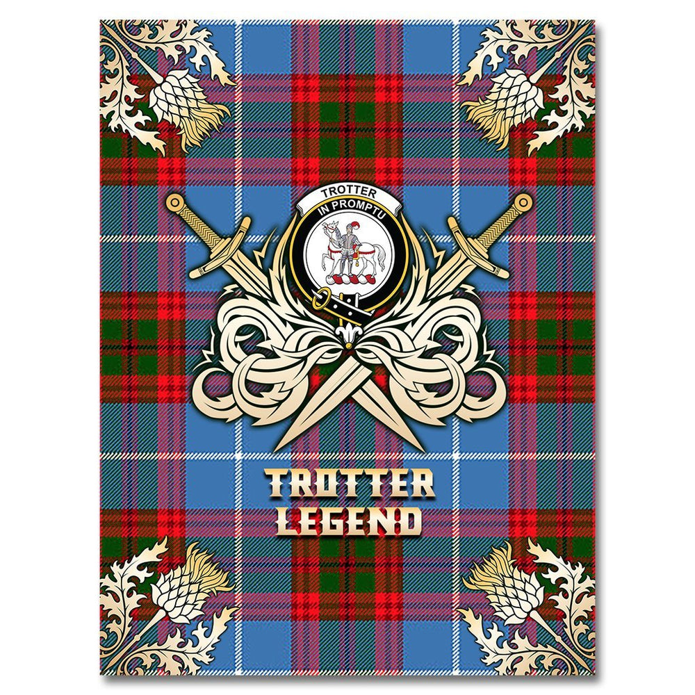 Clan Trotter Tartan Gold Courage Symbol Blanket TW63 Clan Trotter Tartan Today