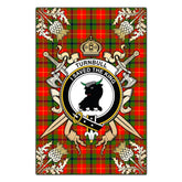 Clan Turnbull Dress Tartan Crest Black Garden Flag - Gold Thistle AJ28 Clan Turnbull Tartan Today