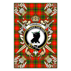 Clan Turnbull Dress Tartan Crest Black Garden Flag - Gold Thistle AJ28 Clan Turnbull Tartan Today