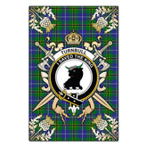 Clan Turnbull Hunting Tartan Crest Black Garden Flag - Gold Thistle PV81 Clan Turnbull Tartan Today