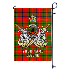 Custom Name Clan Turnbull Dress Tartan Garden Flag with Clan Crest and the Golden Sword of Courageous Legacy AJ99