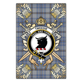 Clan Tweedie Tartan Crest Black Garden Flag - Gold Thistle EF37 Clan Tweedie Tartan Today