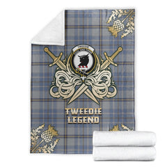 Clan Tweedie Tartan Gold Courage Symbol Blanket YO80 Clan Tweedie Tartan Today
