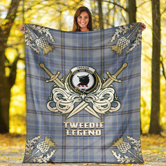 Clan Tweedie Tartan Gold Courage Symbol Blanket YO80 Clan Tweedie Tartan Today