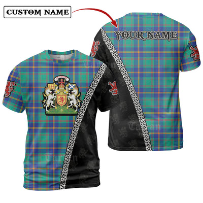 Personalized Clan US Marine Tartan Shirt with Scotland Coat of Arms & Custom Name