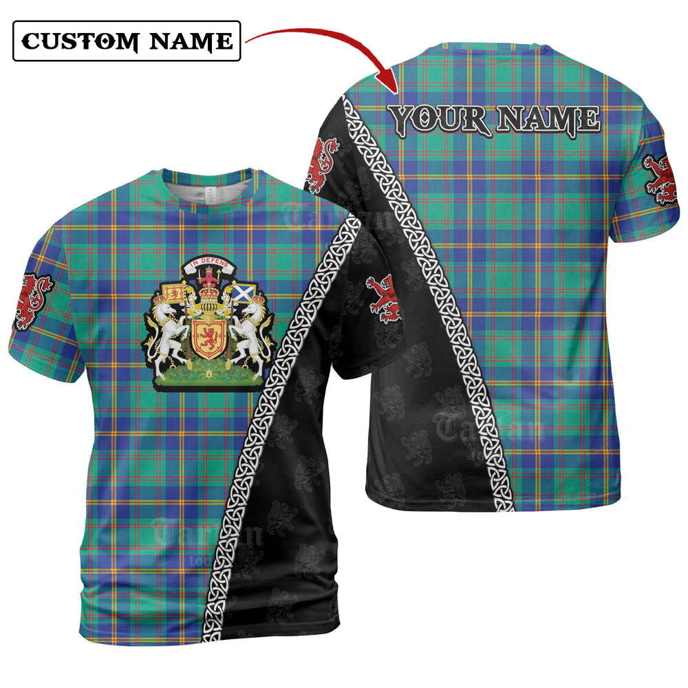 US Marine Tartan Shirt with Scotland Coat of Arms & Custom Name UL58