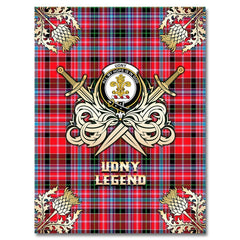 Clan Udny Tartan Gold Courage Symbol Blanket VE83 Clan Udny Tartan Today