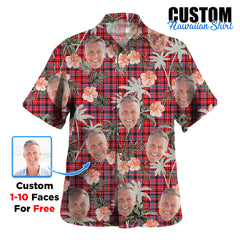 Clan Udny Tartan Custom Face Hawaiian Shirt – Unisex Gift for Family Members, Summer Party PE77 Udny Tartan Tartan Hawaii Shirt