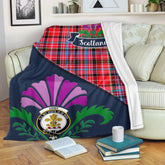 Clan Udny Tartan Crest Premium Blanket Thistle Style RH45 Clan Udny Tartan Today
