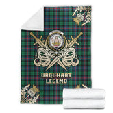 Clan Urquhart Broad Red Ancient Tartan Gold Courage Symbol Blanket EJ44 Clan Urquhart Tartan Today