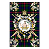Clan Urquhart Modern Tartan Crest Black Garden Flag - Gold Thistle GF92 Clan Urquhart Tartan Today