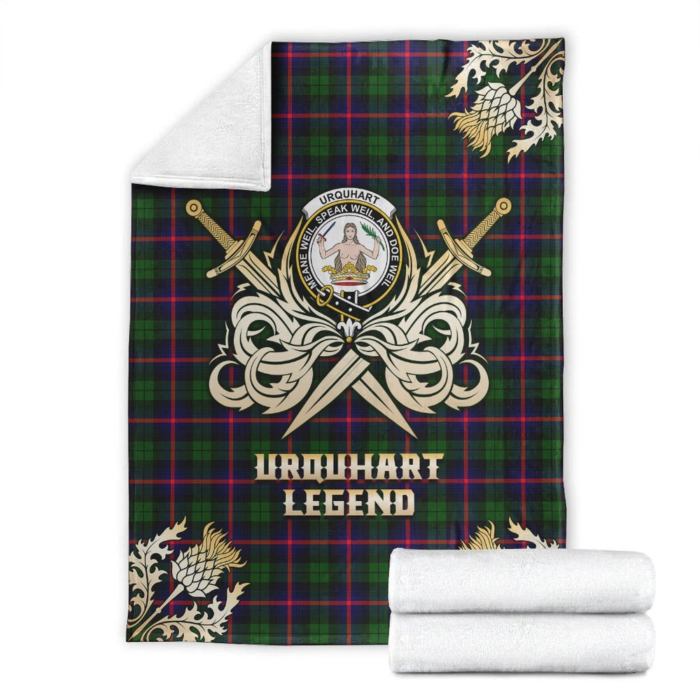 Clan Urquhart Modern Tartan Gold Courage Symbol Blanket TA32 Clan Urquhart Tartan Today