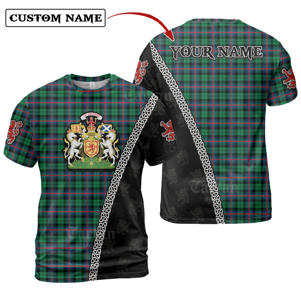 Urquhart Broad Red Ancient Tartan Shirt with Scotland Coat of Arms & Custom Name TA45