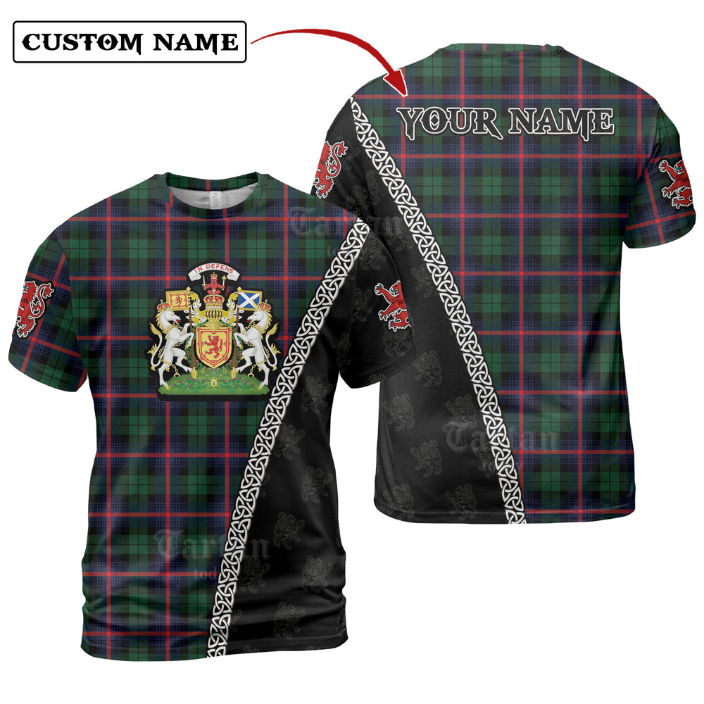 Urquhart Modern Tartan Shirt with Scotland Coat of Arms & Custom Name UT67