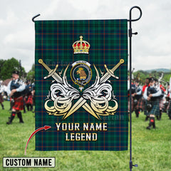 Personalized Custom Name Clan Walker Tartan Garden Flag with Clan Crest and the Golden Sword of Courageous Legacy NN35 - Walker Tartan Design, Scottish Heritage Gift