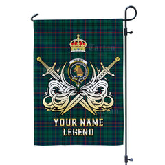 Custom Name Clan Walker Tartan Garden Flag with Clan Crest and the Golden Sword of Courageous Legacy NN35