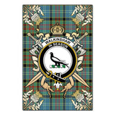 Clan Walkinshaw Tartan Crest Black Garden Flag - Gold Thistle FR30 Clan Shaw Tartan Today