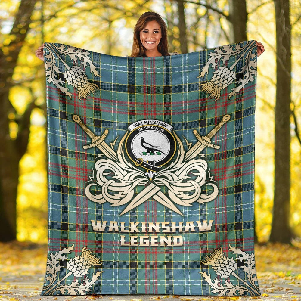 Clan Walkinshaw Tartan Gold Courage Symbol Blanket YA29 Clan Shaw Tartan Today