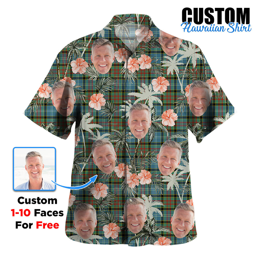 Clan Walkinshaw Tartan Custom Face Hawaiian Shirt – Unisex Gift for Family Members, Summer Party LP36 Walkinshaw Tartan Tartan Hawaii Shirt