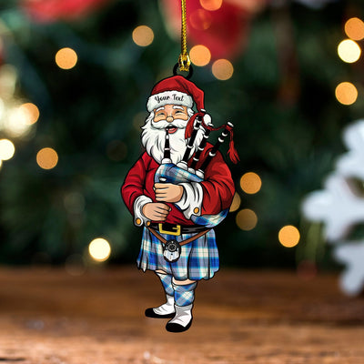Personalized Clan Wallace Dress Blue (Wallas Dress Blue) Modern Tartan Santa Ornament – Custom Acrylic Christmas Decoration