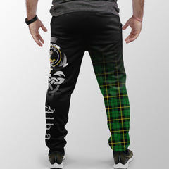 Clan Wallace Hunting - Green Tartan Crest Jogger Sweatpants Alba Celtic Style WZ80 Clan Wallace Tartan Today