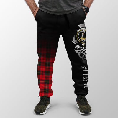 Clan Wallace Weathered Tartan Crest Jogger Sweatpants Alba Celtic Style