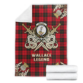 Clan Wallace Weathered Tartan Gold Courage Symbol Blanket YX85 Clan Wallace Tartan Today