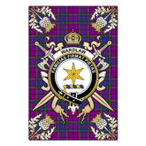 Clan Wardlaw Modern Tartan Crest Black Garden Flag - Gold Thistle LQ44 Clan Wardlaw Tartan Today