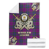Clan Wardlaw Modern Tartan Gold Courage Symbol Blanket QM30 Clan Wardlaw Tartan Today