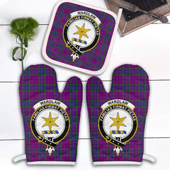 Clan Wardlaw Modern Tartan Crest Oven Mitt And Pot Holder (2 Oven Mitts + 1 Pot Holder) BR10 Clan Wardlaw Tartan Today