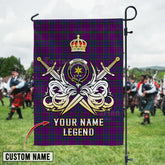 Personalized Custom Name Clan Wardlaw Tartan Garden Flag with Clan Crest and the Golden Sword of Courageous Legacy DS98 - Wardlaw Tartan Design, Scottish Heritage Gift