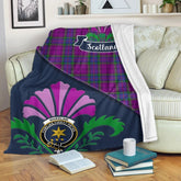 Clan Wardlaw Tartan Crest Premium Blanket Thistle Style ME58 Clan Wardlaw Tartan Today