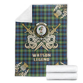 Clan Watson Ancient Tartan Gold Courage Symbol Blanket AZ65 Clan Watson Tartan Today