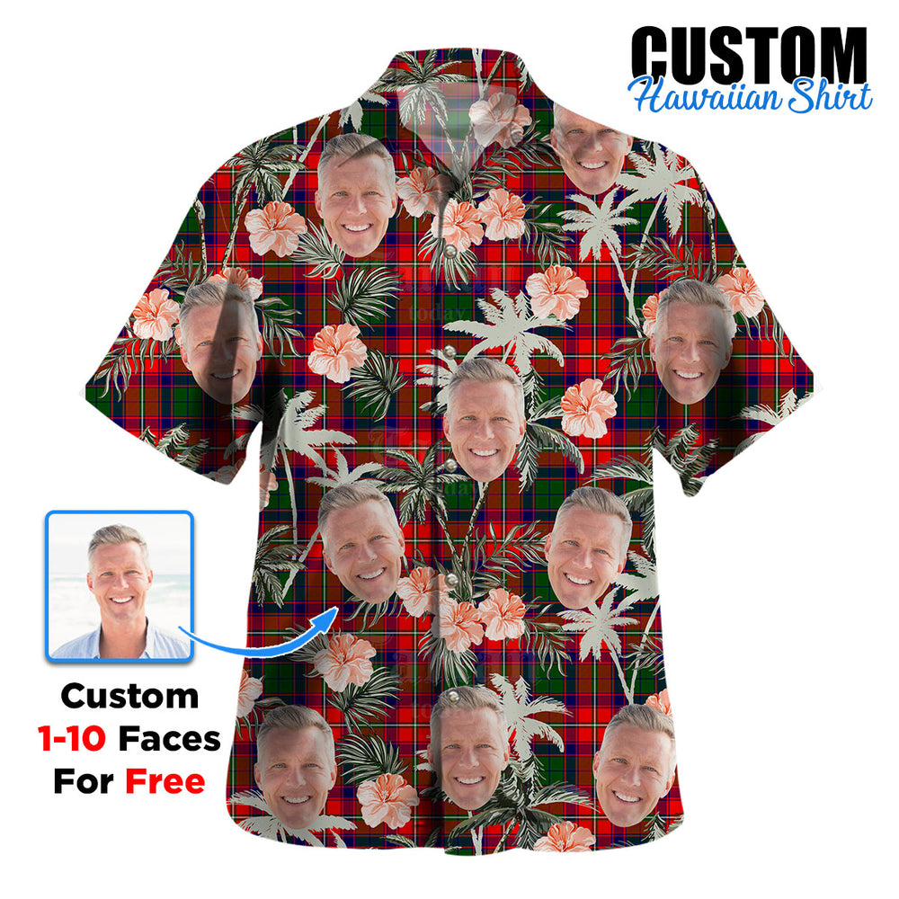 Clan Wauchope Tartan Custom Face Hawaiian Shirt – Unisex Gift for Family Members, Summer Party HI25 Wauchope Tartan Tartan Hawaii Shirt