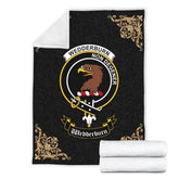 Clan Wedderburn Crest Tartan Premium Blanket Black TK86 Clan Wedderburn Tartan Today