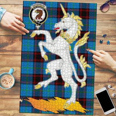 Clan Wedderburn Tartan Crest Unicorn Scotland Jigsaw Puzzles Gift For Family HM88